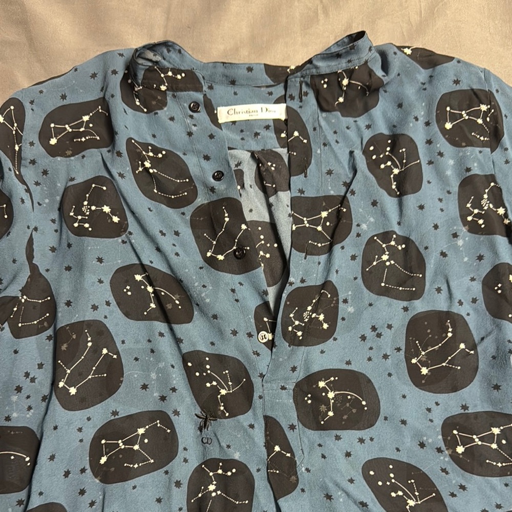 Christian Dior Blue Constellation Blouse